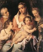 PASSEROTTI, Bartolomeo Holy Family with the Infant St John the Baptist and St Catherine of Alexandria f oil on canvas